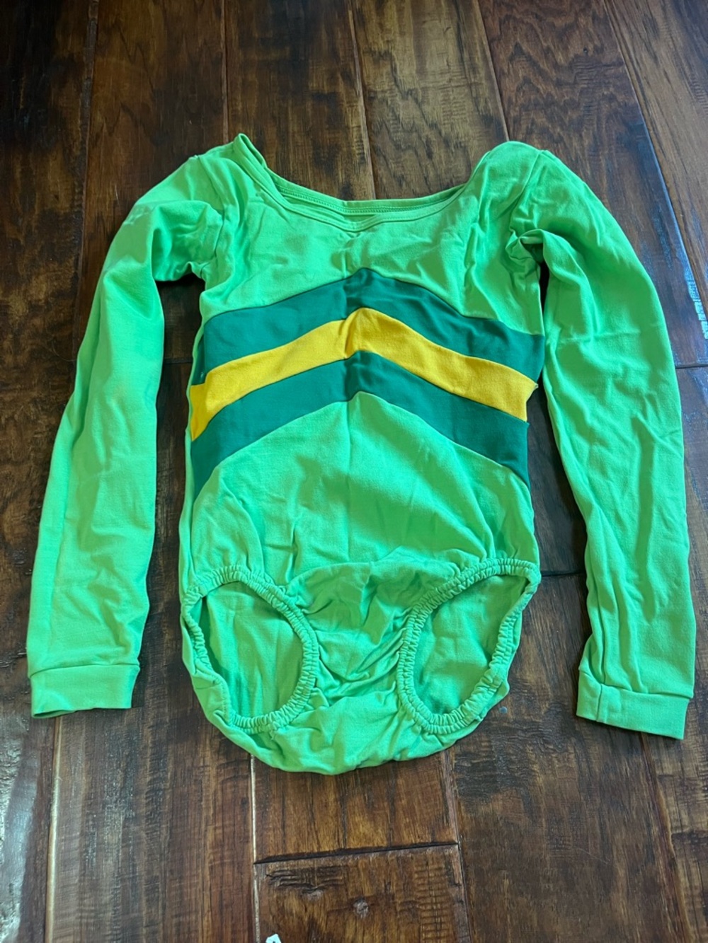 Vintage Elite Gym-Kin Chevron Stripes Gymnastics Leotard. Size Adult Medium 8-10